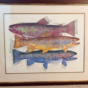 Colorful Eileen Klatt Three Brown Trout print